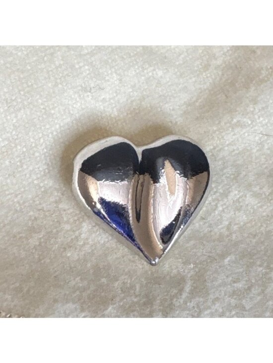 Avon Jewelry - Vintage Avon Heart Sculptured Pendant Silver Tone Puffy Charm Avon Jewelry
